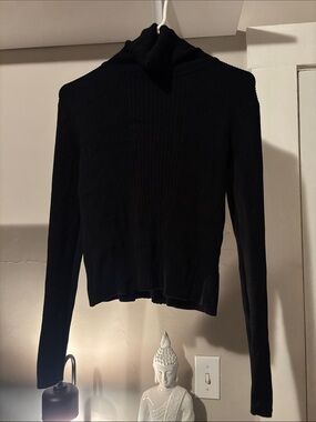 Energie Black Ribbed Turtleneck Sweater